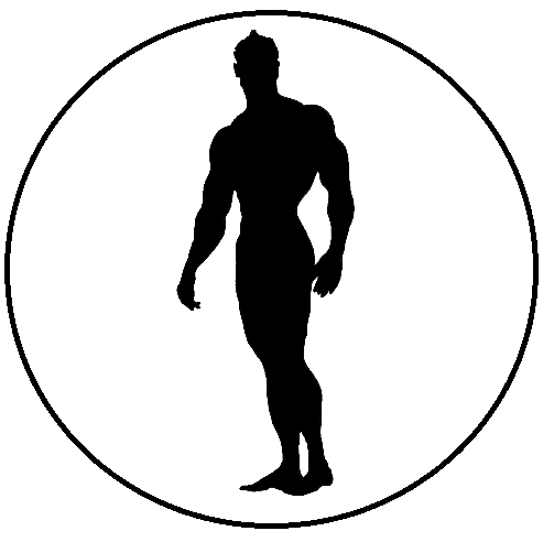 Male silhouette on white background